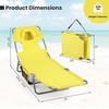 image:imageGoplus Tanning Chair Portable Lightweight 105LBS Beach Lounger with Face Arm Holes Adjustable 5Position 330LBS Capacity Side Pocket Removable Cushions Portable Sunbathing Chair for PoolYellow