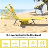 image:imageGoplus Tanning Chair Portable Lightweight 105LBS Beach Lounger with Face Arm Holes Adjustable 5Position 330LBS Capacity Side Pocket Removable Cushions Portable Sunbathing Chair for PoolYellow