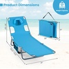 image:imageGoplus Tanning Chair Portable Lightweight 105LBS Beach Lounger with Face Arm Holes Adjustable 5Position 330LBS Capacity Side Pocket Removable Cushions Portable Sunbathing Chair for PoolLight Blue