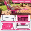 image:imageGoplus Tanning Chair Portable Lightweight 105LBS Beach Lounger with Face Arm Holes Adjustable 5Position 330LBS Capacity Side Pocket Removable Cushions Portable Sunbathing Chair for PoolPink