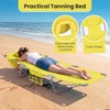 image:imageGoplus Tanning Chair Portable Lightweight 105LBS Beach Lounger with Face Arm Holes Adjustable 5Position 330LBS Capacity Side Pocket Removable Cushions Portable Sunbathing Chair for PoolYellow