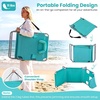 image:imageGoplus Tanning Chair Portable Lightweight 105LBS Beach Lounger with Face Arm Holes Adjustable 5Position 330LBS Capacity Side Pocket Removable Cushions Portable Sunbathing Chair for PoolMint Green