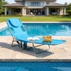 image:imageGoplus Tanning Chair Portable Lightweight 105LBS Beach Lounger with Face Arm Holes Adjustable 5Position 330LBS Capacity Side Pocket Removable Cushions Portable Sunbathing Chair for PoolLight Blue