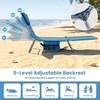 image:imageGoplus Tanning Chair Portable Lightweight 105LBS Beach Lounger with Face Arm Holes Adjustable 5Position 330LBS Capacity Side Pocket Removable Cushions Portable Sunbathing Chair for PoolBlue