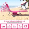 image:imageGoplus Tanning Chair Portable Lightweight 105LBS Beach Lounger with Face Arm Holes Adjustable 5Position 330LBS Capacity Side Pocket Removable Cushions Portable Sunbathing Chair for PoolPink