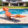 image:imageGoplus Tanning Chair Portable Lightweight 105LBS Beach Lounger with Face Arm Holes Adjustable 5Position 330LBS Capacity Side Pocket Removable Cushions Portable Sunbathing Chair for PoolOrange