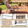 image:imageGoplus Tanning Chair Portable Lightweight 105LBS Beach Lounger with Face Arm Holes Adjustable 5Position 330LBS Capacity Side Pocket Removable Cushions Portable Sunbathing Chair for PoolBiege
