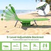 image:imageGoplus Tanning Chair Portable Lightweight 105LBS Beach Lounger with Face Arm Holes Adjustable 5Position 330LBS Capacity Side Pocket Removable Cushions Portable Sunbathing Chair for PoolGreen