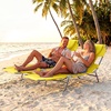 image:imageGoplus Tanning Chair Portable Lightweight 105LBS Beach Lounger with Face Arm Holes Adjustable 5Position 330LBS Capacity Side Pocket Removable Cushions Portable Sunbathing Chair for PoolYellow