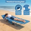 image:imageGoplus Tanning Chair Portable Lightweight 105LBS Beach Lounger with Face Arm Holes Adjustable 5Position 330LBS Capacity Side Pocket Removable Cushions Portable Sunbathing Chair for PoolBlue