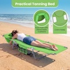 image:imageGoplus Tanning Chair Portable Lightweight 105LBS Beach Lounger with Face Arm Holes Adjustable 5Position 330LBS Capacity Side Pocket Removable Cushions Portable Sunbathing Chair for PoolGreen