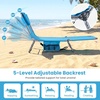 image:imageGoplus Tanning Chair Portable Lightweight 105LBS Beach Lounger with Face Arm Holes Adjustable 5Position 330LBS Capacity Side Pocket Removable Cushions Portable Sunbathing Chair for PoolLight Blue