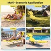 image:imageGoplus Tanning Chair Portable Lightweight 105LBS Beach Lounger with Face Arm Holes Adjustable 5Position 330LBS Capacity Side Pocket Removable Cushions Portable Sunbathing Chair for PoolYellow
