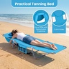 image:imageGoplus Tanning Chair Portable Lightweight 105LBS Beach Lounger with Face Arm Holes Adjustable 5Position 330LBS Capacity Side Pocket Removable Cushions Portable Sunbathing Chair for PoolLight Blue