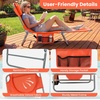 image:imageGoplus Tanning Chair Portable Lightweight 105LBS Beach Lounger with Face Arm Holes Adjustable 5Position 330LBS Capacity Side Pocket Removable Cushions Portable Sunbathing Chair for PoolOrange