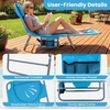 image:imageGoplus Tanning Chair Portable Lightweight 105LBS Beach Lounger with Face Arm Holes Adjustable 5Position 330LBS Capacity Side Pocket Removable Cushions Portable Sunbathing Chair for PoolLight Blue