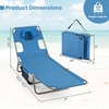 image:imageGoplus Tanning Chair Portable Lightweight 105LBS Beach Lounger with Face Arm Holes Adjustable 5Position 330LBS Capacity Side Pocket Removable Cushions Portable Sunbathing Chair for PoolBlue