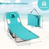 image:imageGoplus Tanning Chair Portable Lightweight 105LBS Beach Lounger with Face Arm Holes Adjustable 5Position 330LBS Capacity Side Pocket Removable Cushions Portable Sunbathing Chair for PoolMint Green