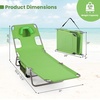 image:imageGoplus Tanning Chair Portable Lightweight 105LBS Beach Lounger with Face Arm Holes Adjustable 5Position 330LBS Capacity Side Pocket Removable Cushions Portable Sunbathing Chair for PoolGreen