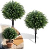 image:imageGoplus 275 Artificial Cypress Topiary Trees Set of 2 Faux Topiary Bushes Shrubs with Ground Spikes Indoor Outdoor SunResistant Fake Evergreen Shrub Plants for Front Porch Patio Home DecorationCypress