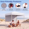 image:imageGoplus 6 x 4 FT Pop Up Canopy UPF50 Easy Setup Tent w 1 Half Sidewall SilverCoated Top Foldable Outdoor Gazebo wCarrying Bag Sun Shelter Tent for Events Sports Camping Markets BlueWhite