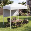 image:imageGoplus 6 x 4 FT Pop Up Canopy UPF50 Easy Setup Tent w 1 Half Sidewall SilverCoated Top Foldable Outdoor Gazebo wCarrying Bag Sun Shelter Tent for Events Sports Camping Markets BlueWhite