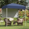 image:imageGoplus 6 x 4 FT Pop Up Canopy UPF50 Easy Setup Tent w 1 Half Sidewall SilverCoated Top Foldable Outdoor Gazebo wCarrying Bag Sun Shelter Tent for Events Sports Camping Markets BlueGray