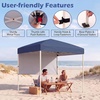 image:imageGoplus 6 x 4 FT Pop Up Canopy UPF50 Easy Setup Tent w 1 Half Sidewall SilverCoated Top Foldable Outdoor Gazebo wCarrying Bag Sun Shelter Tent for Events Sports Camping Markets BlueGray