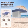 image:imageGoplus 6 x 4 FT Pop Up Canopy UPF50 Easy Setup Tent w 1 Half Sidewall SilverCoated Top Foldable Outdoor Gazebo wCarrying Bag Sun Shelter Tent for Events Sports Camping Markets BlueGray