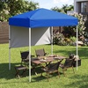 image:imageGoplus 6 x 4 FT Pop Up Canopy UPF50 Easy Setup Tent w 1 Half Sidewall SilverCoated Top Foldable Outdoor Gazebo wCarrying Bag Sun Shelter Tent for Events Sports Camping Markets BlueBlue