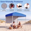 image:imageGoplus 6 x 4 FT Pop Up Canopy UPF50 Easy Setup Tent w 1 Half Sidewall SilverCoated Top Foldable Outdoor Gazebo wCarrying Bag Sun Shelter Tent for Events Sports Camping Markets BlueBlue