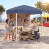 image:imageGoplus 6 x 4 FT Pop Up Canopy UPF50 Easy Setup Tent w 1 Half Sidewall SilverCoated Top Foldable Outdoor Gazebo wCarrying Bag Sun Shelter Tent for Events Sports Camping Markets BlueGray