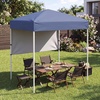 image:imageGoplus 6 x 4 FT Pop Up Canopy UPF50 Easy Setup Tent w 1 Half Sidewall SilverCoated Top Foldable Outdoor Gazebo wCarrying Bag Sun Shelter Tent for Events Sports Camping Markets BlueGray