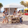 image:imageGoplus 6 x 4 FT Pop Up Canopy UPF50 Easy Setup Tent w 1 Half Sidewall SilverCoated Top Foldable Outdoor Gazebo wCarrying Bag Sun Shelter Tent for Events Sports Camping Markets BlueWhite