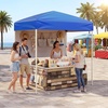 image:imageGoplus 6 x 4 FT Pop Up Canopy UPF50 Easy Setup Tent w 1 Half Sidewall SilverCoated Top Foldable Outdoor Gazebo wCarrying Bag Sun Shelter Tent for Events Sports Camping Markets BlueBlue