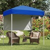 image:imageGoplus 6 x 4 FT Pop Up Canopy UPF50 Easy Setup Tent w 1 Half Sidewall SilverCoated Top Foldable Outdoor Gazebo wCarrying Bag Sun Shelter Tent for Events Sports Camping Markets BlueBlue