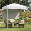 image:imageGoplus 6 x 4 FT Pop Up Canopy UPF50 Easy Setup Tent w 1 Half Sidewall SilverCoated Top Foldable Outdoor Gazebo wCarrying Bag Sun Shelter Tent for Events Sports Camping Markets BlueWhite