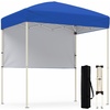 image:imageGoplus 6 x 4 FT Pop Up Canopy UPF50 Easy Setup Tent w 1 Half Sidewall SilverCoated Top Foldable Outdoor Gazebo wCarrying Bag Sun Shelter Tent for Events Sports Camping Markets BlueBlue