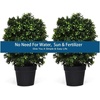 image:imageGoplus 2Ft Artificial Boxwood Topiary Ball Tree 2 Pack Faux Round Shrubs Bushes Decoration with UVProof Realistic Leaves Fake Potted Plants for Front Porch Home Office Outdoor Indoor Decor