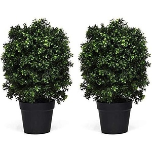 image:imageGoplus 2Ft Artificial Boxwood Topiary Ball Tree 2 Pack Faux Round Shrubs Bushes Decoration with UVProof Realistic Leaves Fake Potted Plants for Front Porch Home Office Outdoor Indoor Decor