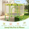 image:imageGoplus Trampoline for Kids with Enclosure 6in1 Indoor Outdoor Toddler Trampoline with Adjustable Gymnastics Bar Swing Basketball Hoop and Toys Birthday Gifts for Boys Girls Age 3Green