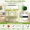 image:imageGoplus Trampoline for Kids with Enclosure 6in1 Indoor Outdoor Toddler Trampoline with Adjustable Gymnastics Bar Swing Basketball Hoop and Toys Birthday Gifts for Boys Girls Age 3Green
