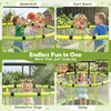 image:imageGoplus Trampoline for Kids with Enclosure 6in1 Indoor Outdoor Toddler Trampoline with Adjustable Gymnastics Bar Swing Basketball Hoop and Toys Birthday Gifts for Boys Girls Age 3Green