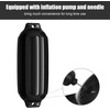 image:imageGoplus 4 Pack Marine Boat Fenders 23 X 65 27 X 85 Ribbed Twin Eyes Boat Fender with 4 Ropes amp 1 Air Pump Various Sizes amp Colors Vinyl Inflatable Boat Bumpers for Docking Pontoon BoatsBlack
