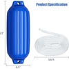 image:imageGoplus 4 Pack Marine Boat Fenders 23 X 65 27 X 85 Ribbed Twin Eyes Boat Fender with 4 Ropes amp 1 Air Pump Various Sizes amp Colors Vinyl Inflatable Boat Bumpers for Docking Pontoon BoatsBlue