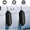 image:imageGoplus 4 Pack Marine Boat Fenders 23 X 65 27 X 85 Ribbed Twin Eyes Boat Fender with 4 Ropes amp 1 Air Pump Various Sizes amp Colors Vinyl Inflatable Boat Bumpers for Docking Pontoon BoatsBlack