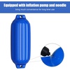 image:imageGoplus 4 Pack Marine Boat Fenders 23 X 65 27 X 85 Ribbed Twin Eyes Boat Fender with 4 Ropes amp 1 Air Pump Various Sizes amp Colors Vinyl Inflatable Boat Bumpers for Docking Pontoon BoatsBlue