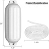image:imageGoplus 4 Pack Marine Boat Fenders 23 X 65 27 X 85 Ribbed Twin Eyes Boat Fender with 4 Ropes amp 1 Air Pump Various Sizes amp Colors Vinyl Inflatable Boat Bumpers for Docking Pontoon BoatsWhite