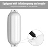 image:imageGoplus 4 Pack Marine Boat Fenders 23 X 65 27 X 85 Ribbed Twin Eyes Boat Fender with 4 Ropes amp 1 Air Pump Various Sizes amp Colors Vinyl Inflatable Boat Bumpers for Docking Pontoon BoatsWhite