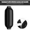 image:imageGoplus 4 Pack Marine Boat Fenders 23 X 65 27 X 85 Ribbed Twin Eyes Boat Fender with 4 Ropes amp 1 Air Pump Various Sizes amp Colors Vinyl Inflatable Boat Bumpers for Docking Pontoon BoatsBlack